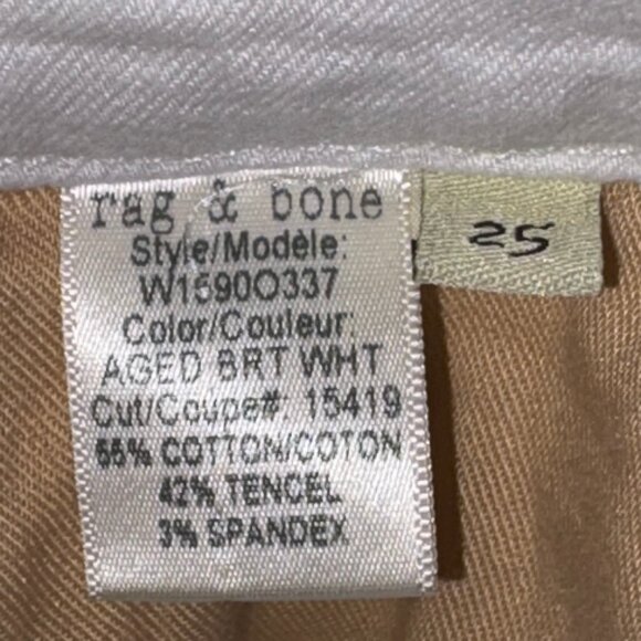 Rag & Bone The Dre Slim Boyfriend Jeans Size 25 White - Picture 9 of 14